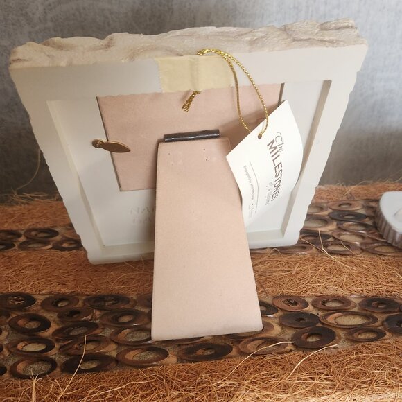 L7 Nwt - My First Tooth - Baby memories - Faux stone 7 x 6" frame 3 x 3 pic - Picture 3 of 5